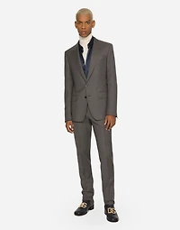 Single-breasted stretch flannel Sicilia-fit jacket
