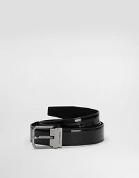 Patent calfskin belt