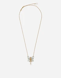Butterfly Necklace 18-carat yellow gold and aquamarine