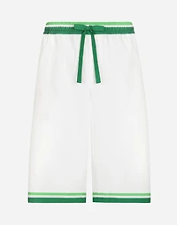 Poplin jogging shorts with majolica print