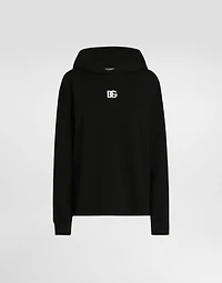 Jersey hoodie with DG embroidery