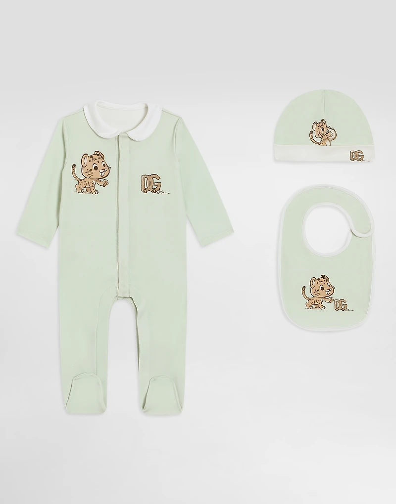 3-piece interlock gift set with leopard-print