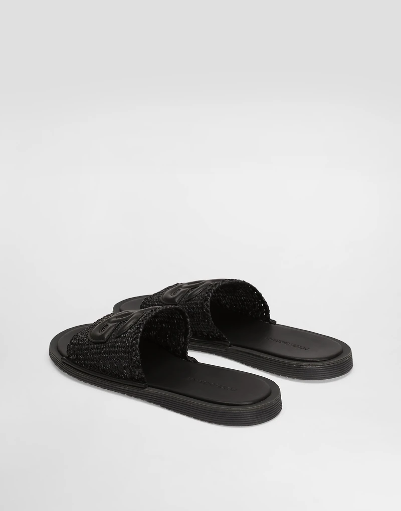 Raffia crochet slipper