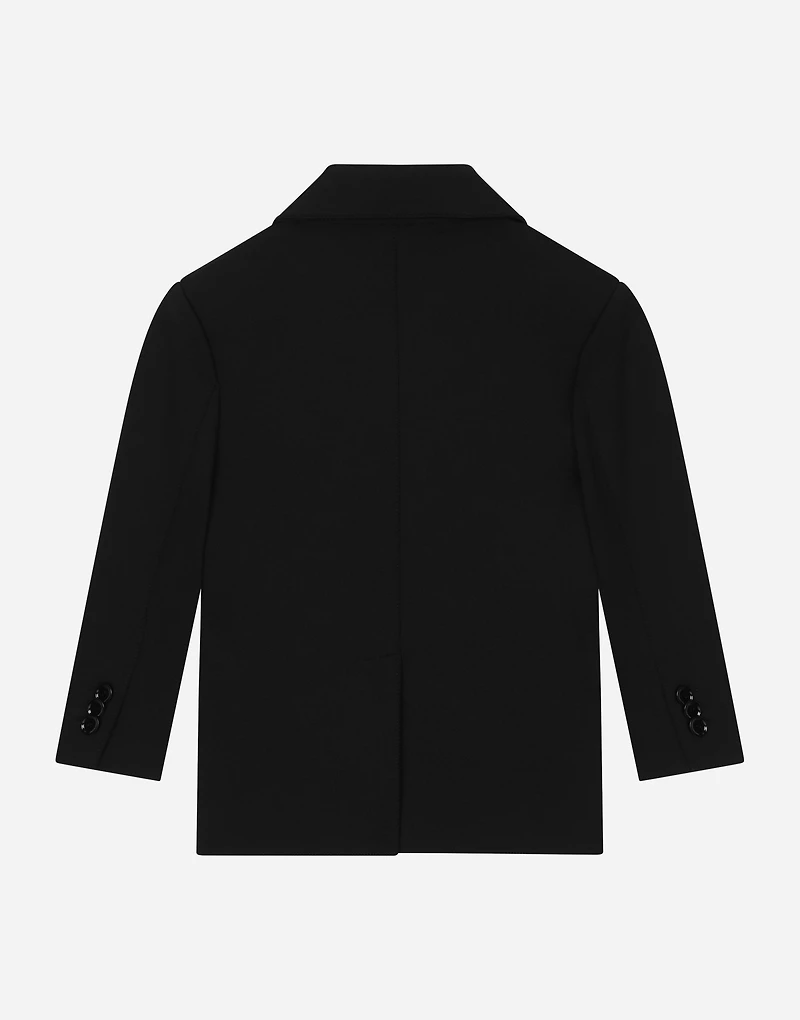 Double-breasted technical jersey jacket