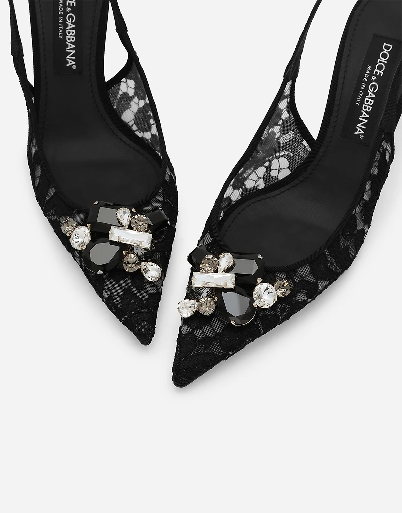 Rainbow lace slingbacks lurex