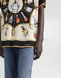 Silk shirt with perfume print