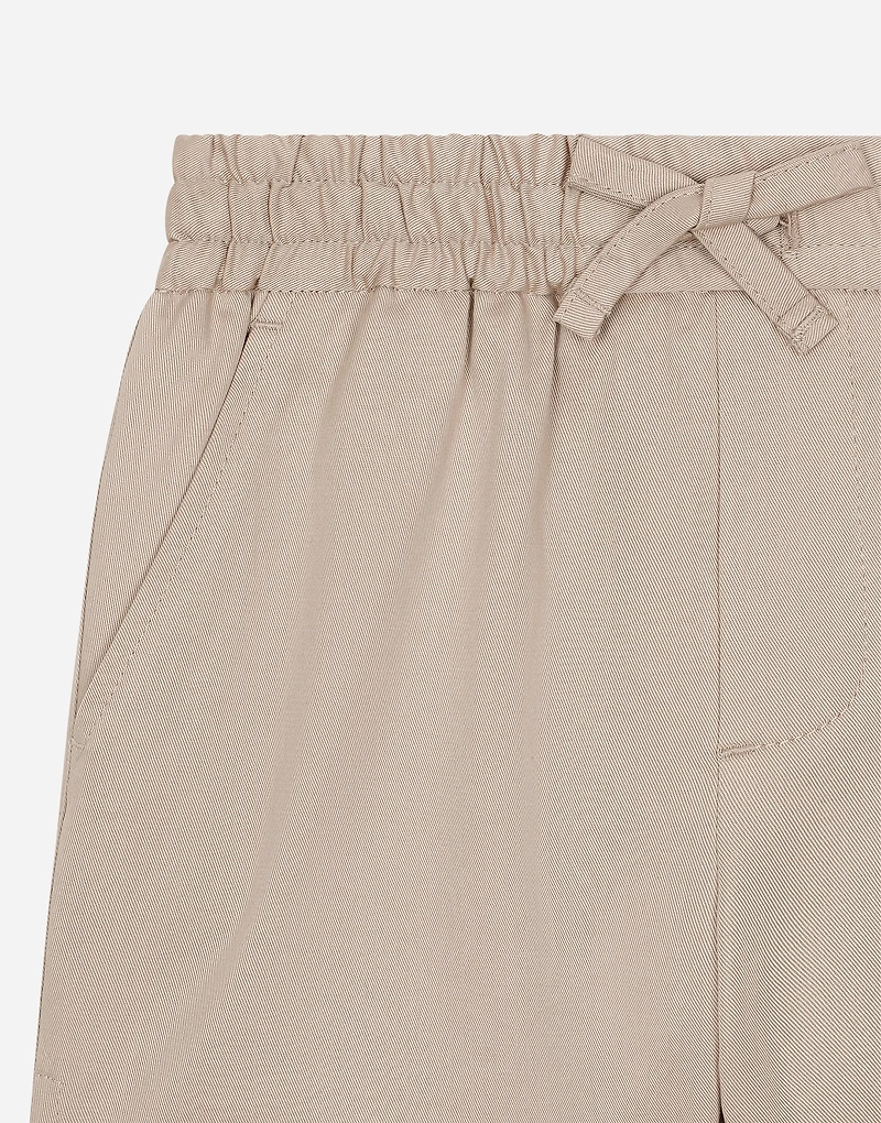 Gabardine shorts with branded label