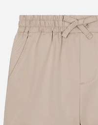 Gabardine shorts with branded label