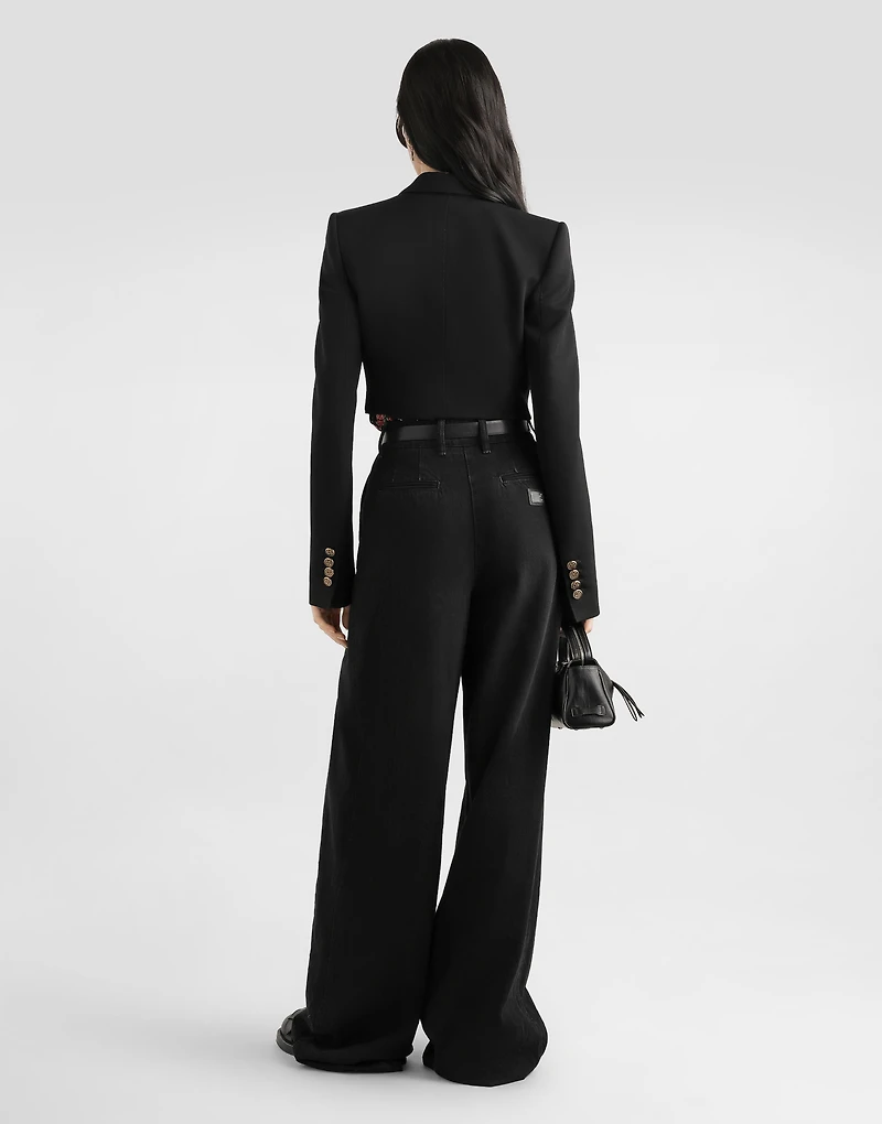 Double-breasted jacket wool gabardine