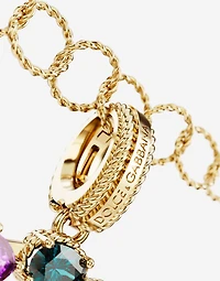 Charm Lettering 18-carat yellow gold and multicolored gems