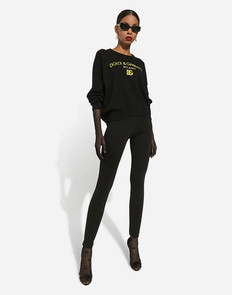 Jersey Milano rib leggings with stirrups