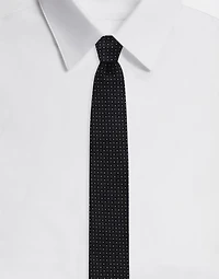 Silk jacquard tie with DG logo