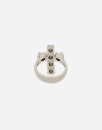 Ring with rhinestone-detailed cross