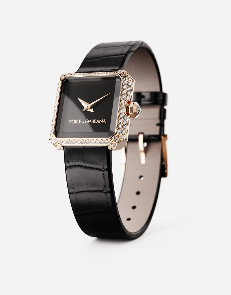 Gold watch with diamonds
