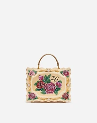 Dolce Box bag in golden hand-painted wood