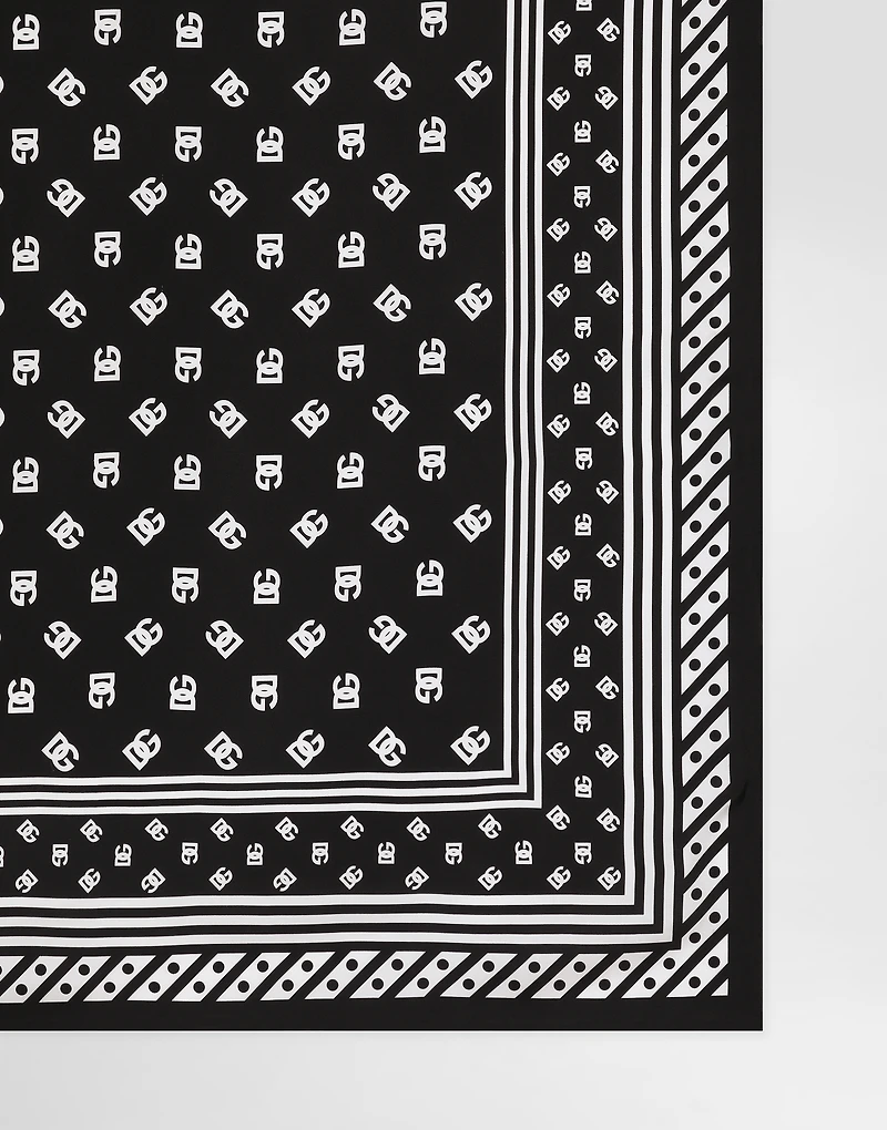 Twill scarf with all-over DG logo print (90 x 90)