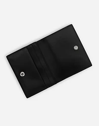 Calfskin card holder with raised logo