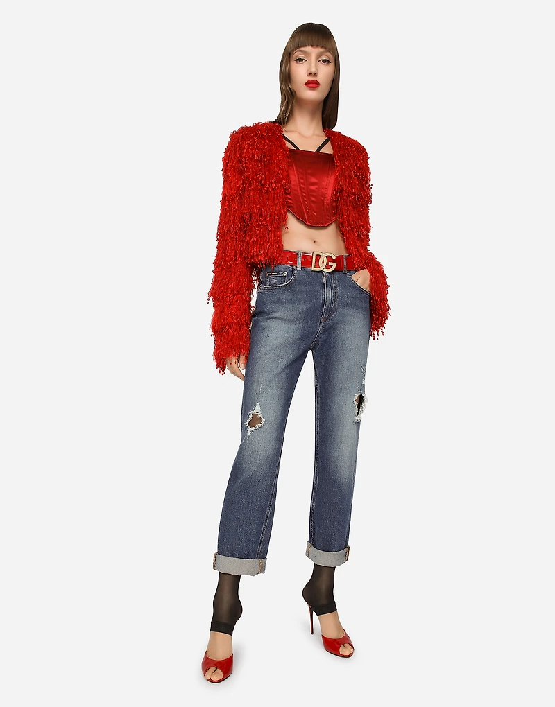 Boyfriend jeans with rips