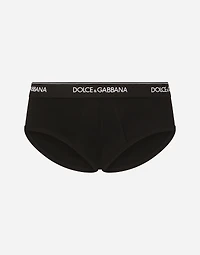 Stretch cotton mid-rise briefs two pack