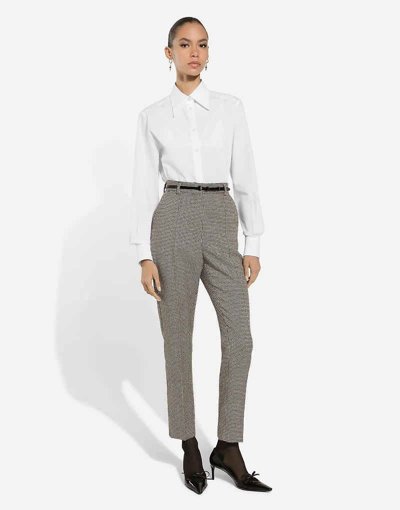 Tailored wool houndstooth pants