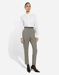 Tailored wool houndstooth pants
