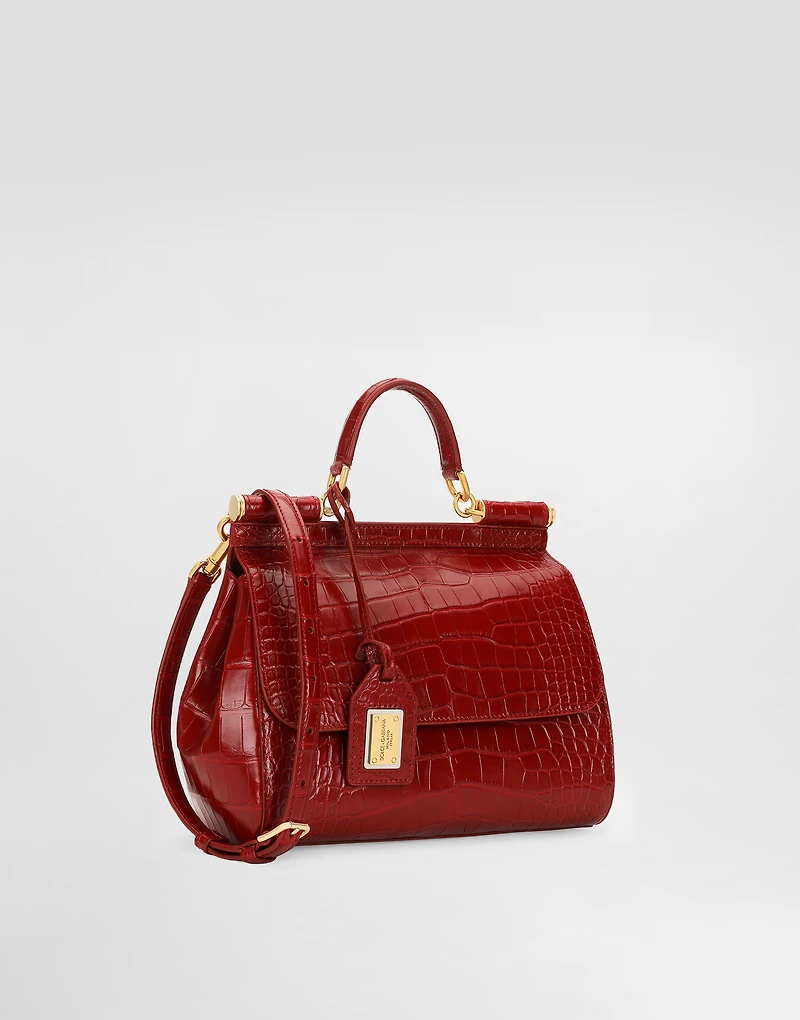 Large Sicily handbag in alligator leather