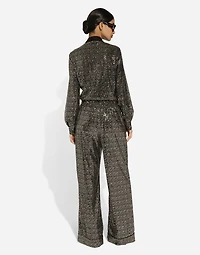 Sequined pajama pants