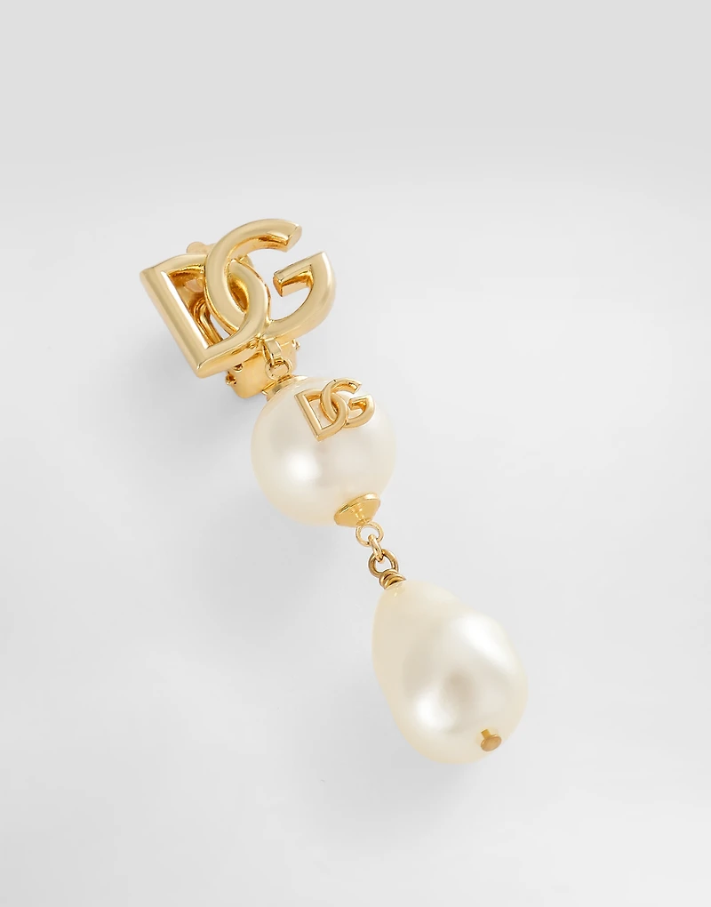 Drop earrings with teardrop accents, cabochons and DG logo