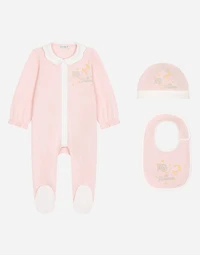 3-piece interlock gift set with moon and star print