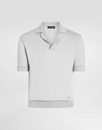 Satin silk polo shirt