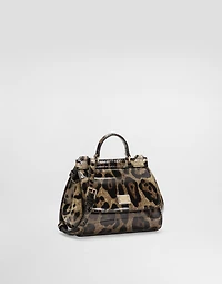 Printed polished calfskin mini Sicily bag