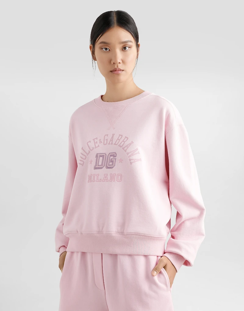 Jersey sweatshirt with raised DG embroidery