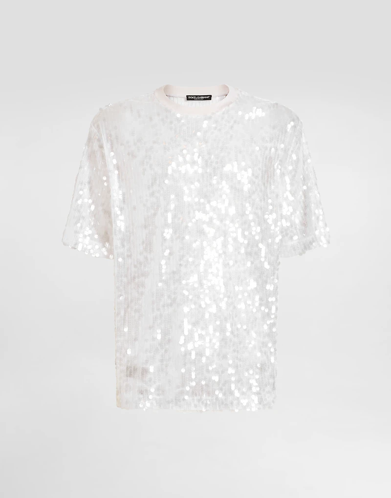 Short-sleeved t-shirt sequins