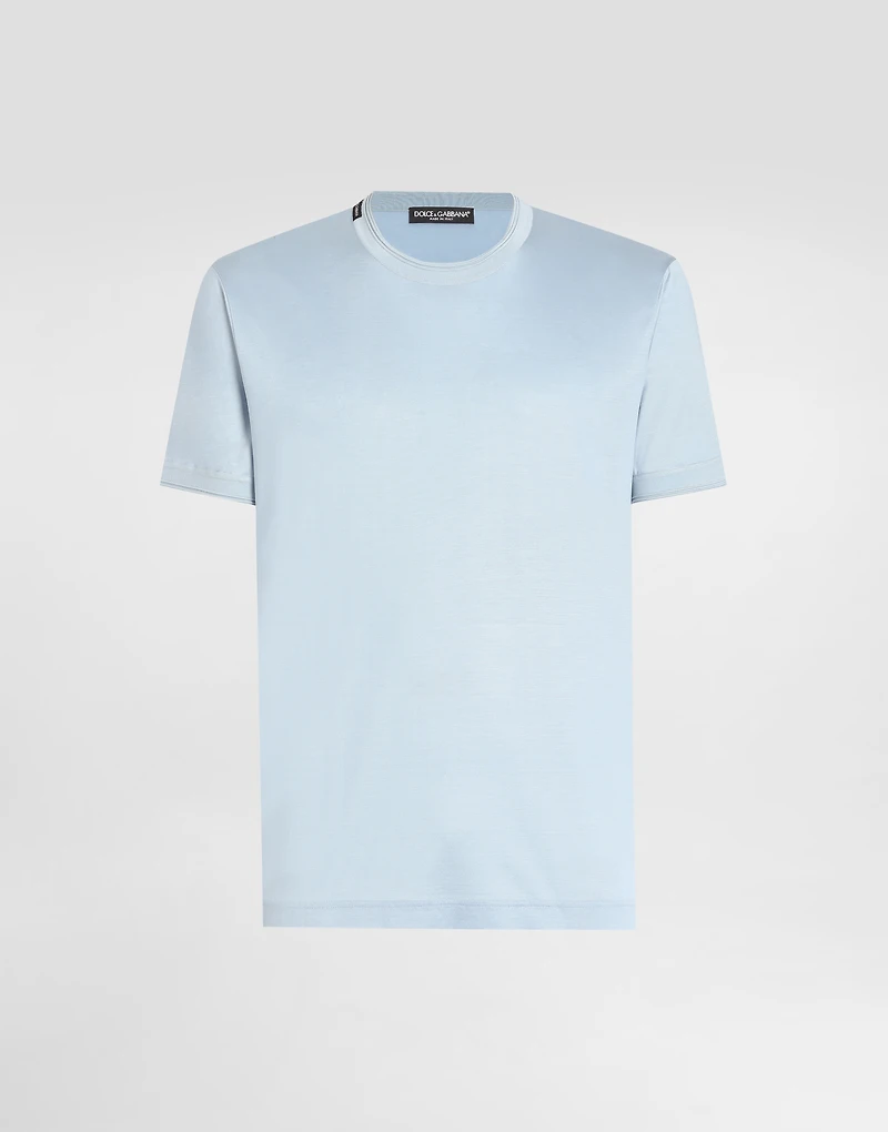 Short-sleeved silk t-shirt