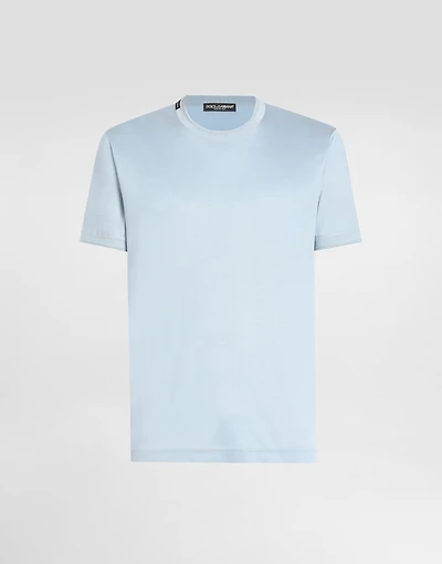 Short-sleeved silk t-shirt