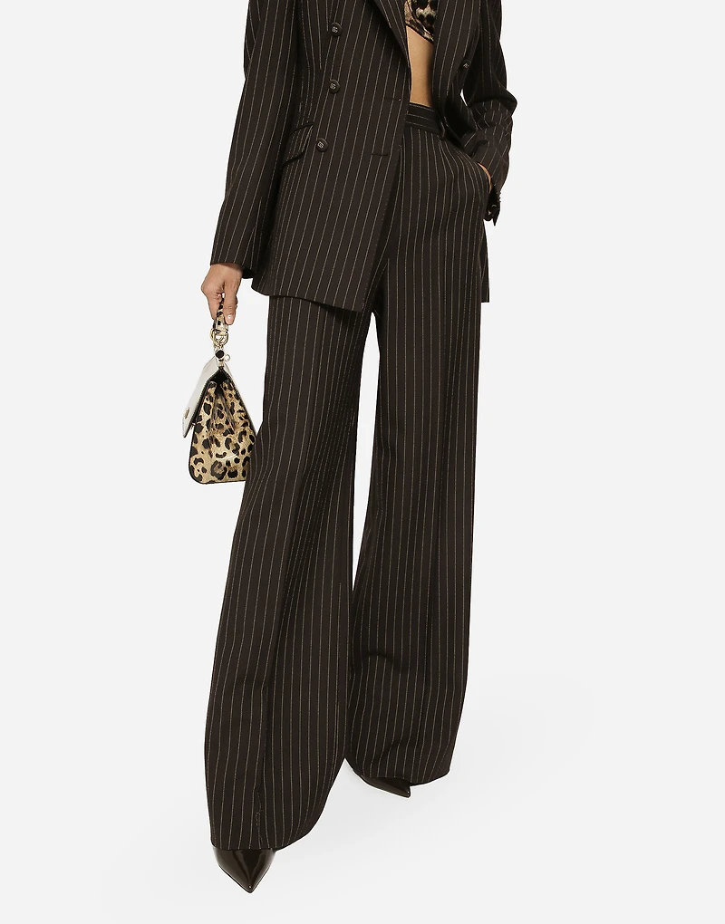 Pinstripe wool palazzo pants
