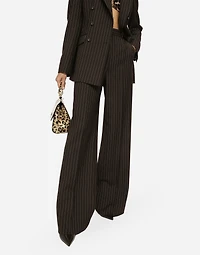 Pinstripe wool palazzo pants
