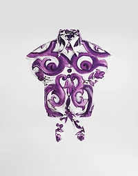 Majolica-print poplin shirt