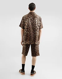 Silk shirt with leopard print