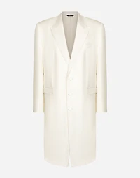 Single-breasted silk twill coat