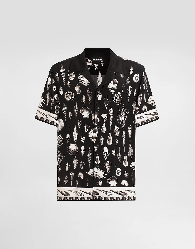 shell-print crêpe marocaine hawaii shirt