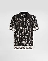 shell-print crêpe marocaine hawaii shirt