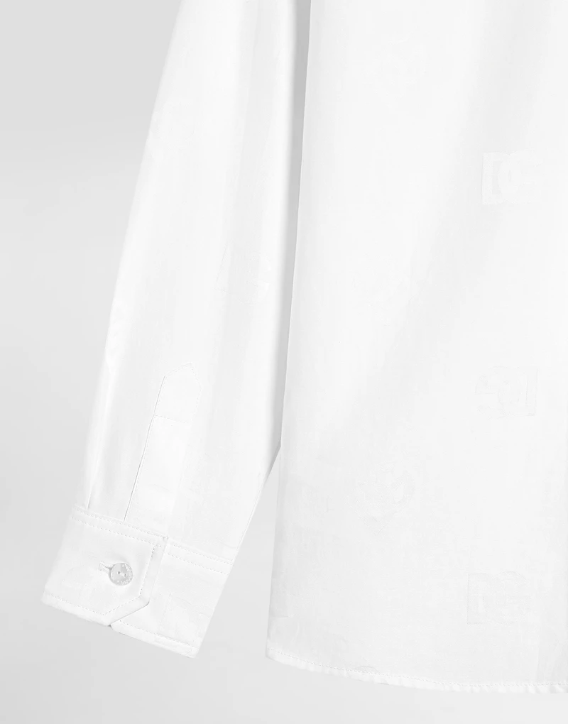 Logo jacquard poplin shirt