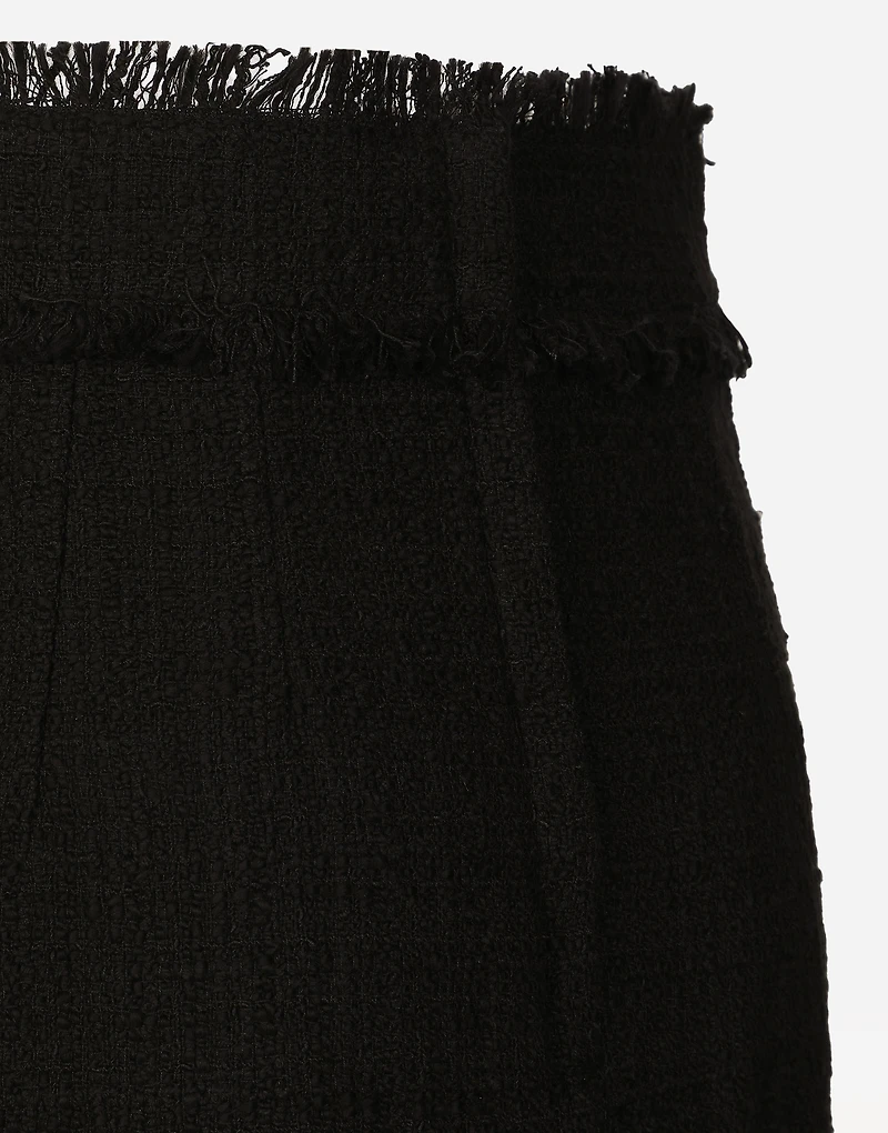 Tweed midi skirt with DG logo