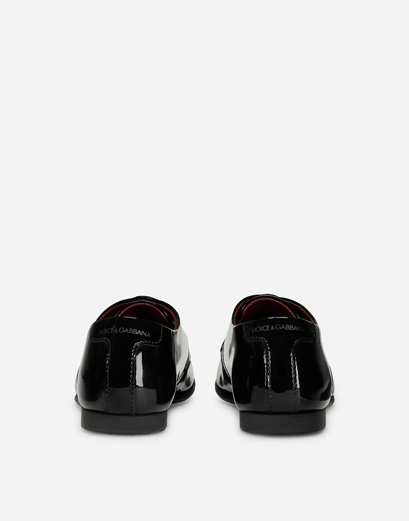 Patent leather derby shoes