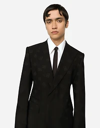 Single-breasted wool Sicilia-fit jacket with jacquard DG detailing