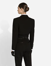 Wool gabardine Spencer tuxedo jacket