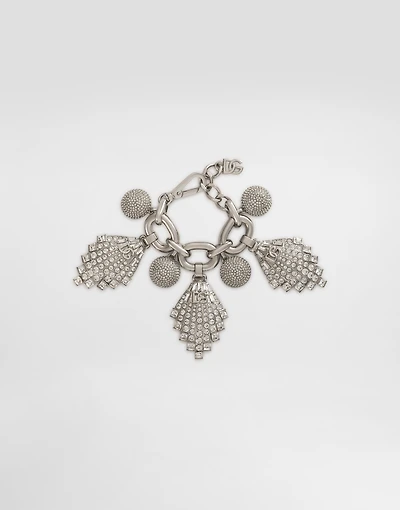 Maxi-bracelet with chain, rhinestone accents and DG logo