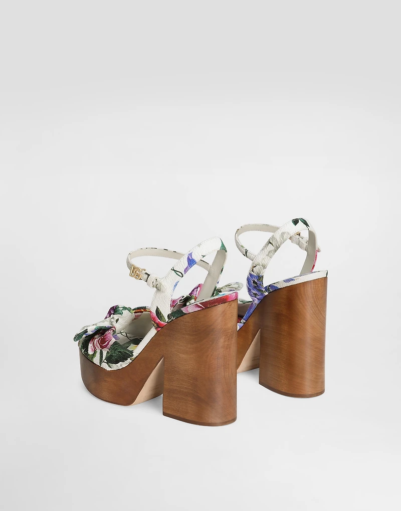 Jacquard platform sandals