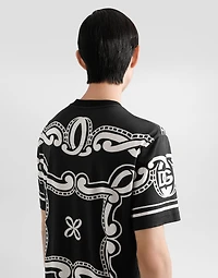 Silk T-shirt with bandanna print